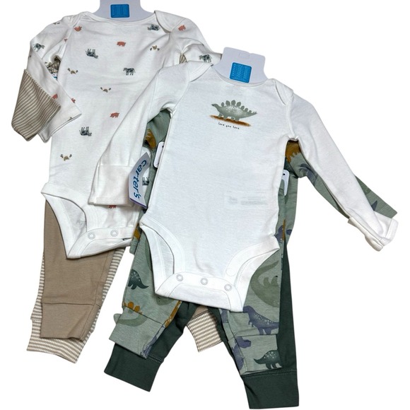 NEW Lot of (2) Carter's Clothing Gift Sets Dinosaurs Farm Animals 3-9mo - Picture 5 of 7